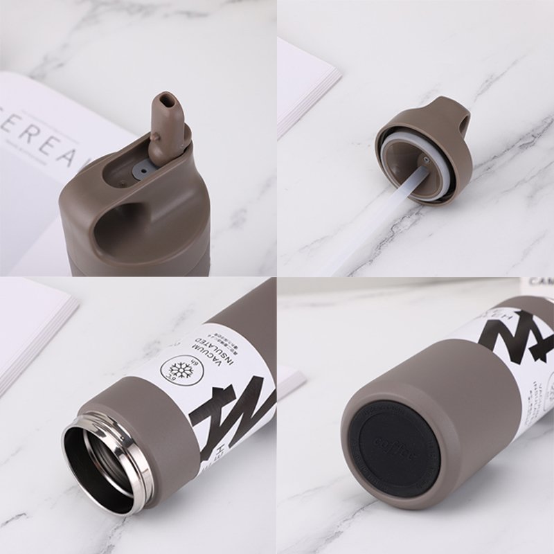 Japanese Style Bottle Thermos Flask Kinto Style Travel Coffee Tumbler Kinto Water Bottle Kinto Mug Cup with Suction Nozzle Straw