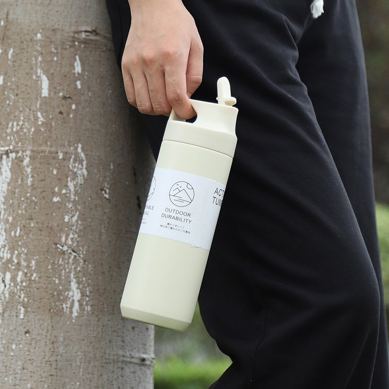 Japanese Style Bottle Thermos Flask Kinto Style Travel Coffee Tumbler Kinto Water Bottle Kinto Mug Cup with Suction Nozzle Straw