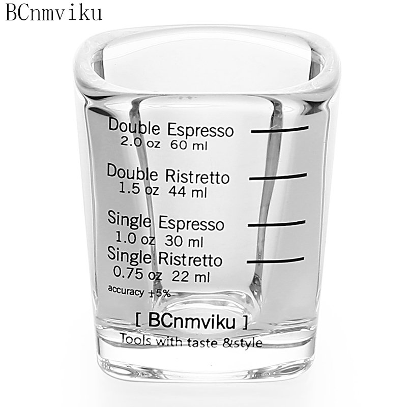BCnmviku Kitchen Products Black Line Espresso Shot Cups Coffee Mug 60ml Measuring Scales Shot Glasses For Cafe Europe Style