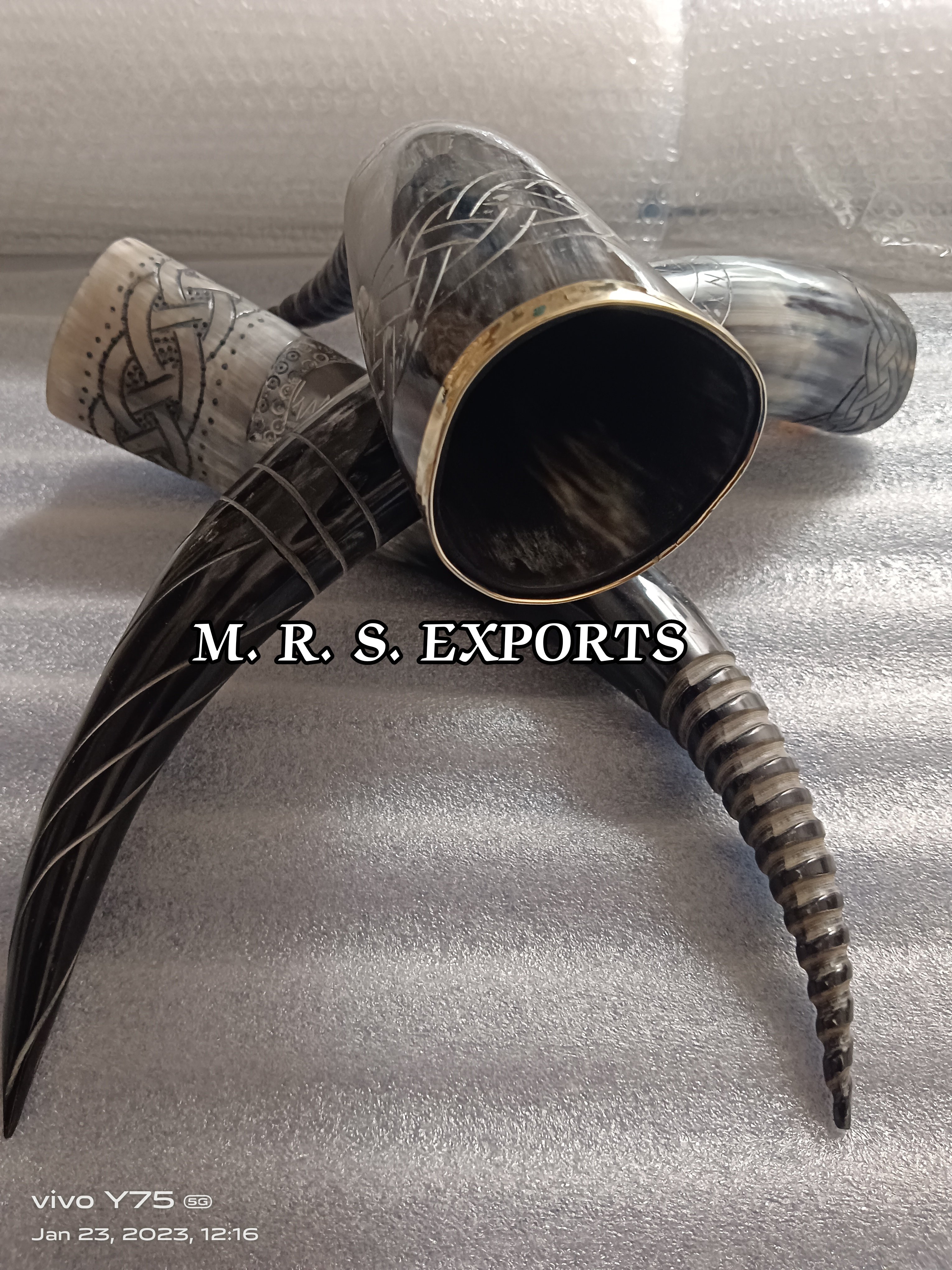 Authentic 100% Export Quality Buffalo Horn Tankard Mug Viking Drinking Horn by M. R. S. EXPORTS Hot Selling Engraved Gift Item