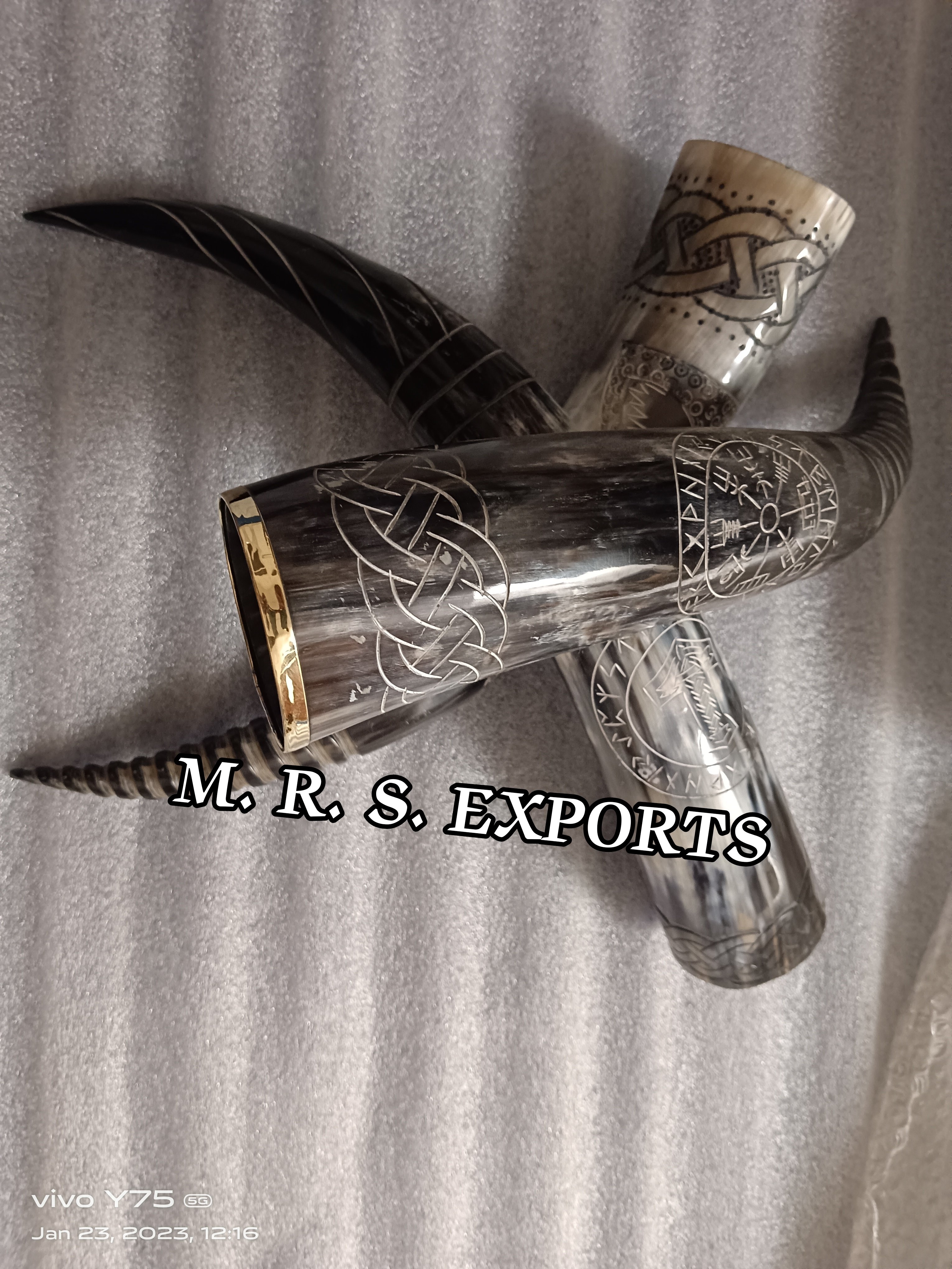 Authentic 100% Export Quality Buffalo Horn Tankard Mug Viking Drinking Horn by M. R. S. EXPORTS Hot Selling Engraved Gift Item