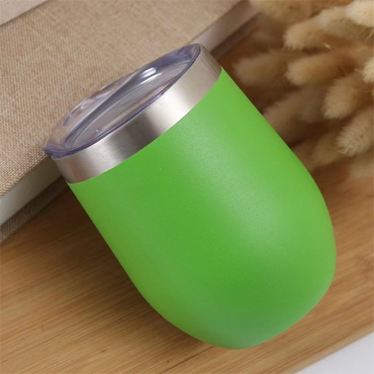 Haha 12oz wine tumbler with stemless double wall vacuum stainless steel travel mug keeping cold and hot