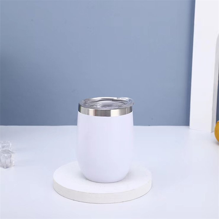 Haha 12oz wine tumbler with stemless double wall vacuum stainless steel travel mug keeping cold and hot