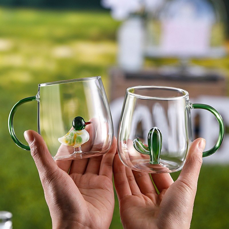 3d animal glass cup glass of water cute glass mug