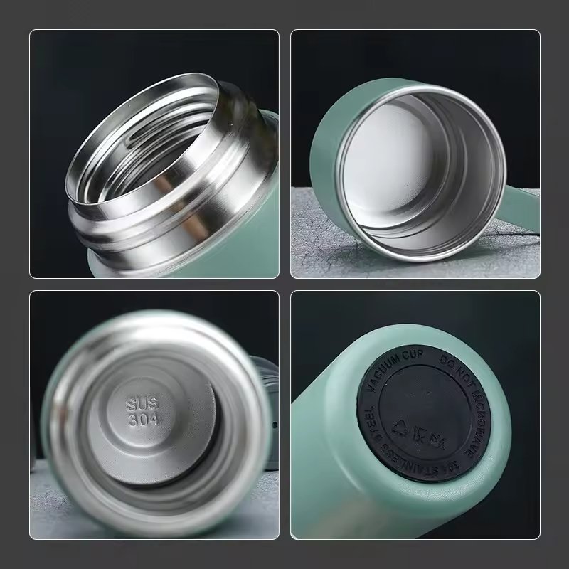 Outdoor Travel Coffee Tea Mug Christmas Gift 3pcs Thermos Vacuum Flask Stainless Steel Water Bottle Gift Set with 2 cup