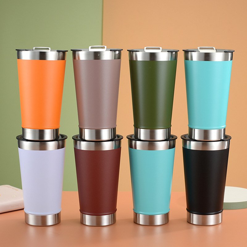wholesale Brazil Reusable Stainless Steel thermal mug flask Outdoor Tumbler 16oz Insulated Beer Cups with Opener