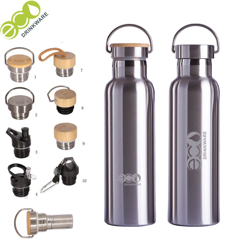GV013 600ml 21oz Stainless Steel Insulated Stainless Steel Water Bottle Bamboo Lid