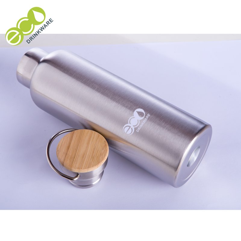 GV013 600ml 21oz Stainless Steel Insulated Stainless Steel Water Bottle Bamboo Lid