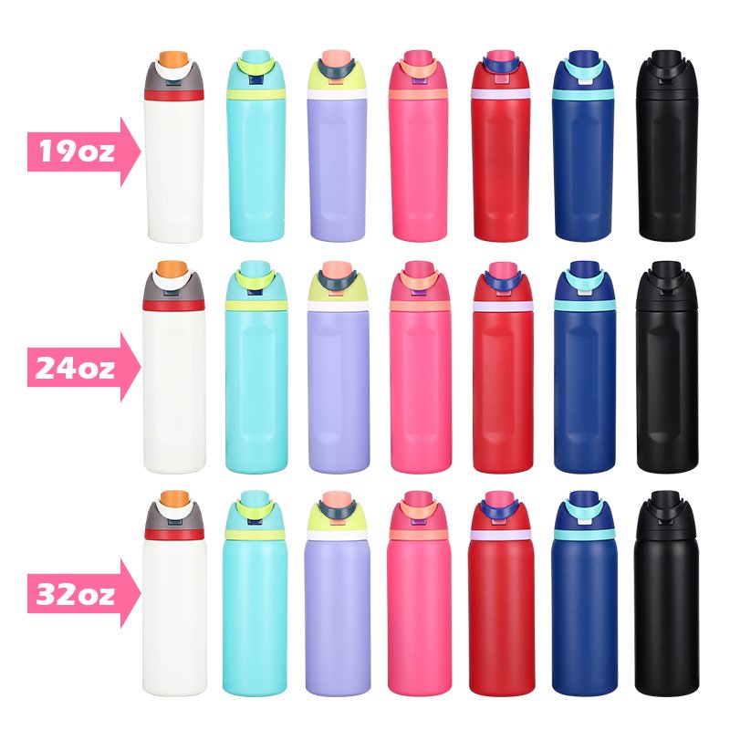 Customized Logo 19oz 24oz 32oz Stainless Steel Reusable Tumbler Travel Mug Water Bottle with Handle