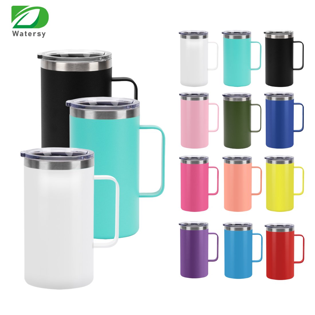 Double-Walled Stainless Steel 12oz reusable coffee cups with lid leak-proof recyclable 12 oz travel insulated coffee tumbler mug