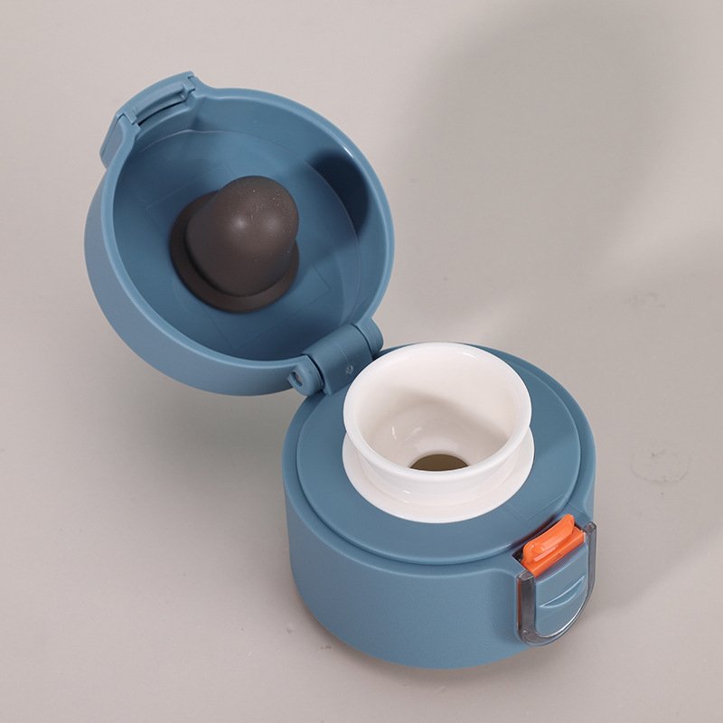 400ml Vacuum Thermos Flask with City Theme Heat Transfer Printing Vacuum Flasks Stainless Steel Straight Cup Poly Bag+white Box
