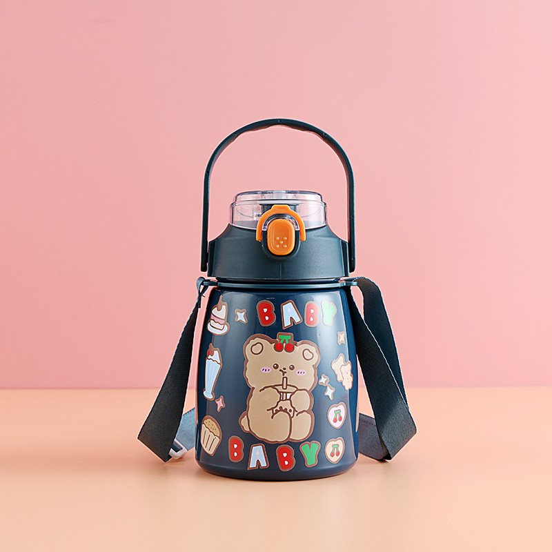 Goofit Gym School Reusable Sublimation Children Custom Termos Insulated Stainless Steel Water Bottle For Kids With Straw