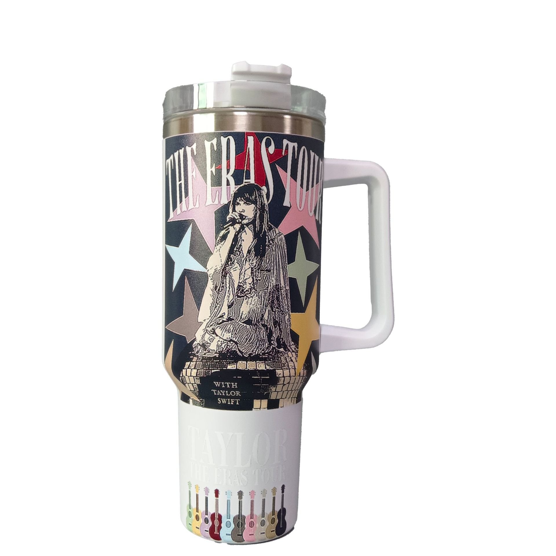 USA Style Taylor Eras Tour Mug 40 oz Sublimation Stainless Steel Tumbler Cup With Handle And Straw Lid high quality tumbler gift