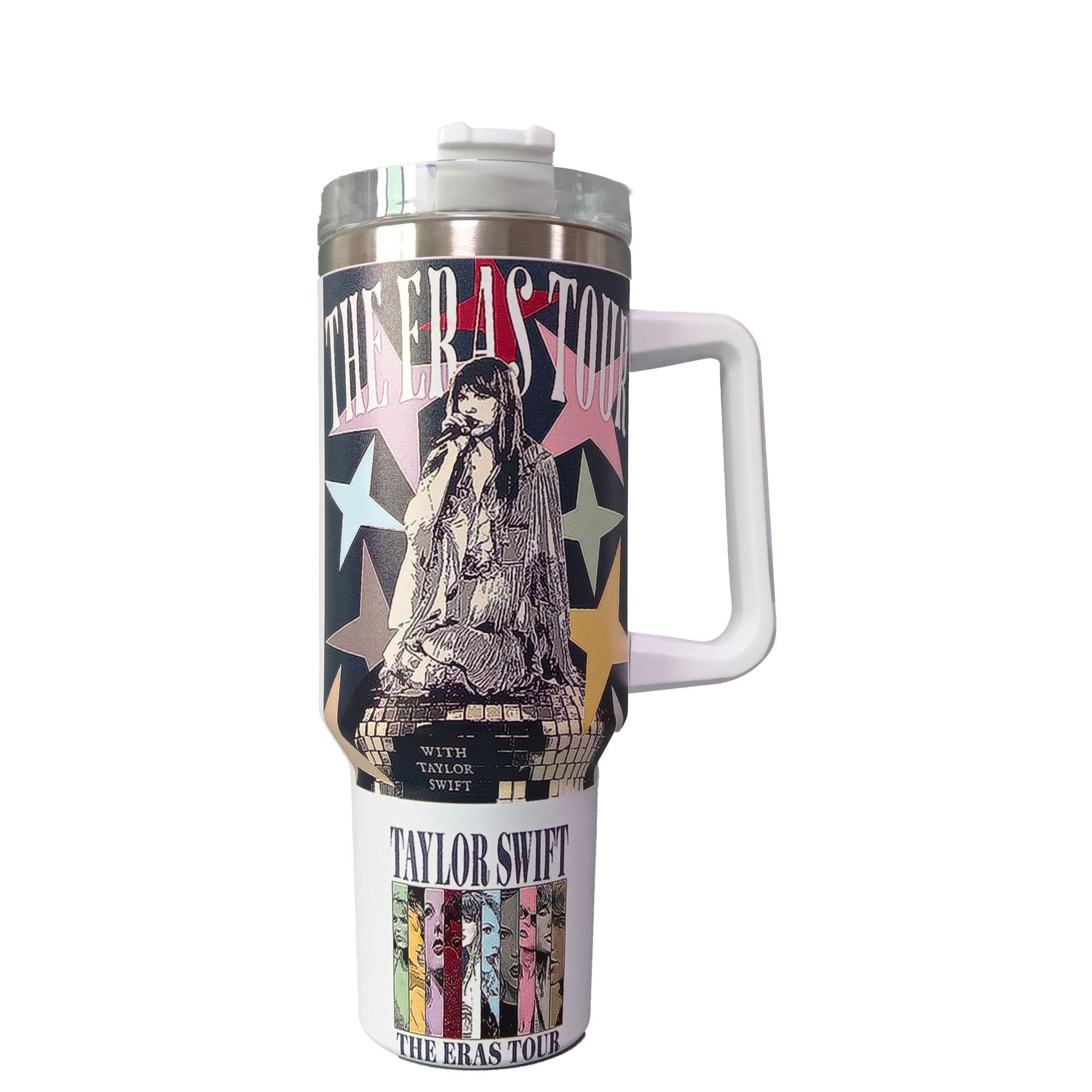 USA Style Taylor Eras Tour Mug 40 oz Sublimation Stainless Steel Tumbler Cup With Handle And Straw Lid high quality tumbler gift