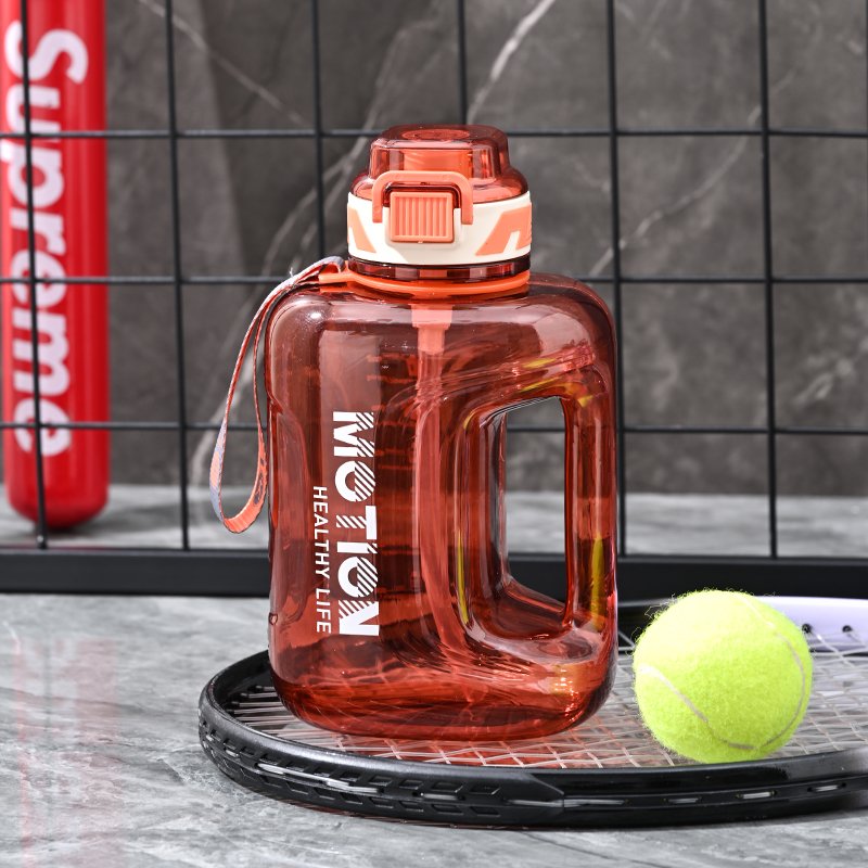 Customized Logo Half Gallon Transparent Water Bottle Plastic Sports Motivational Water Bottles Large Capacity Fitness Bottle