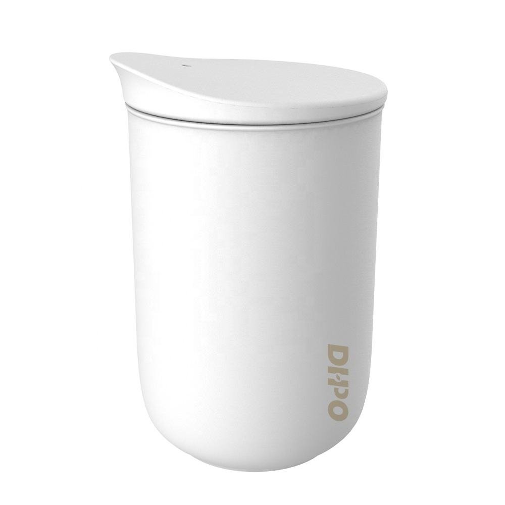 DHPO High Quality Color Custom Ceramic Tea Mug for Sublimation Reusable Travel Coffee Mug with infuser Cup Set
