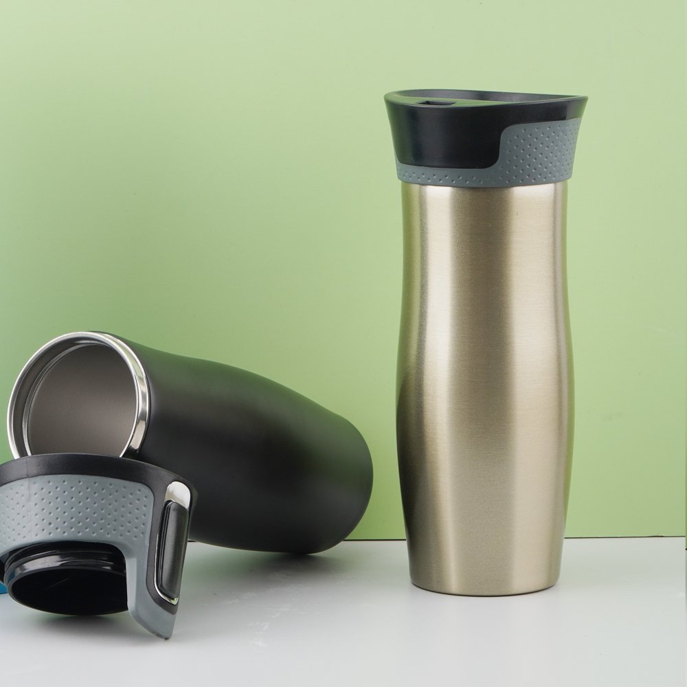 14oz Double Layer Insulated Stainless Steel Portable coffee tumbler Water Bottle with button
