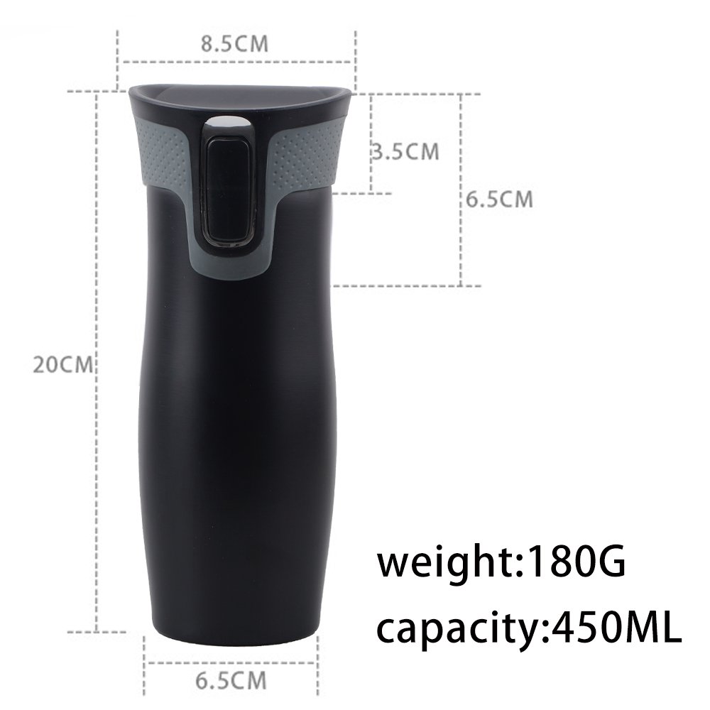 14oz Double Layer Insulated Stainless Steel Portable coffee tumbler Water Bottle with button