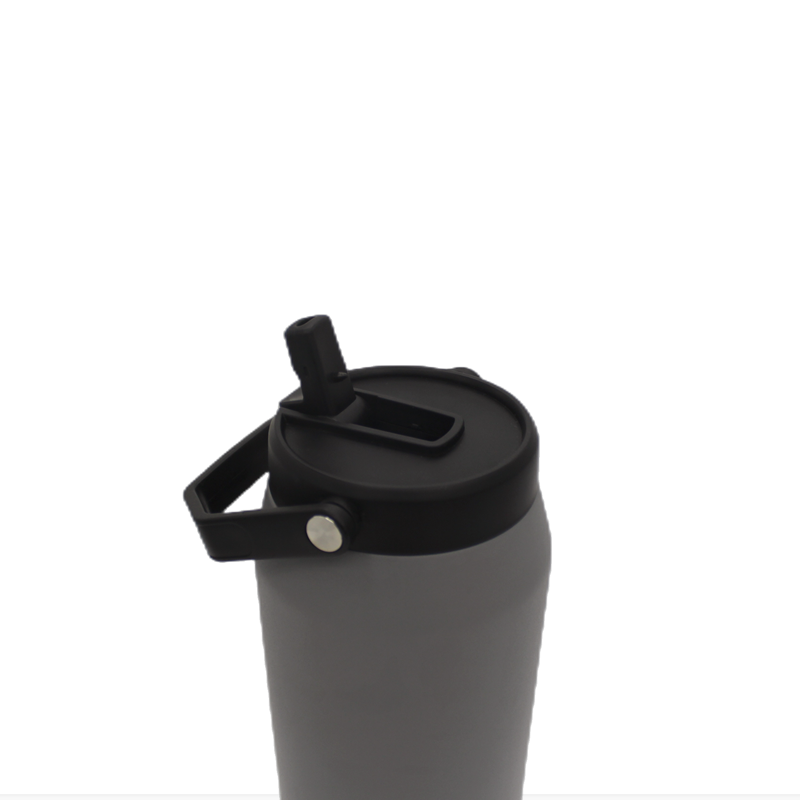 Big capacity 1.2L/1.9L Double wall stainless steel vacuum flask with Collapsible Drinking Straw and handle