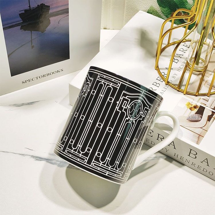 Wholesale custom Porcelain Mug ceramic Coffee Tea Milk Cups Bone China Drinkware Mugs Birthday Gift cups With Golden Spoon