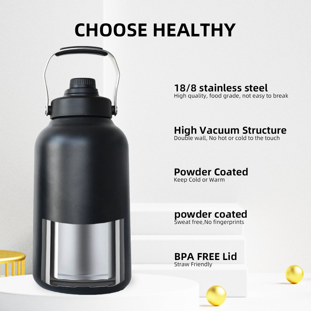 wholesale custom logo 64oz 128oz stainless steel vacuum flasks thermal vacuum flasks water bottle