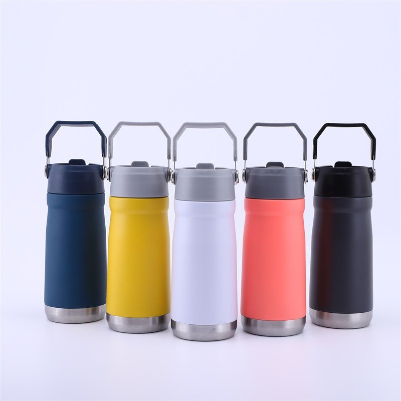 Custom Travel Thermos Flask Stainless Steel Vacuum Metal Water Bottles Stainless Steel Insulated Thermal Mug Tumbler with Handle