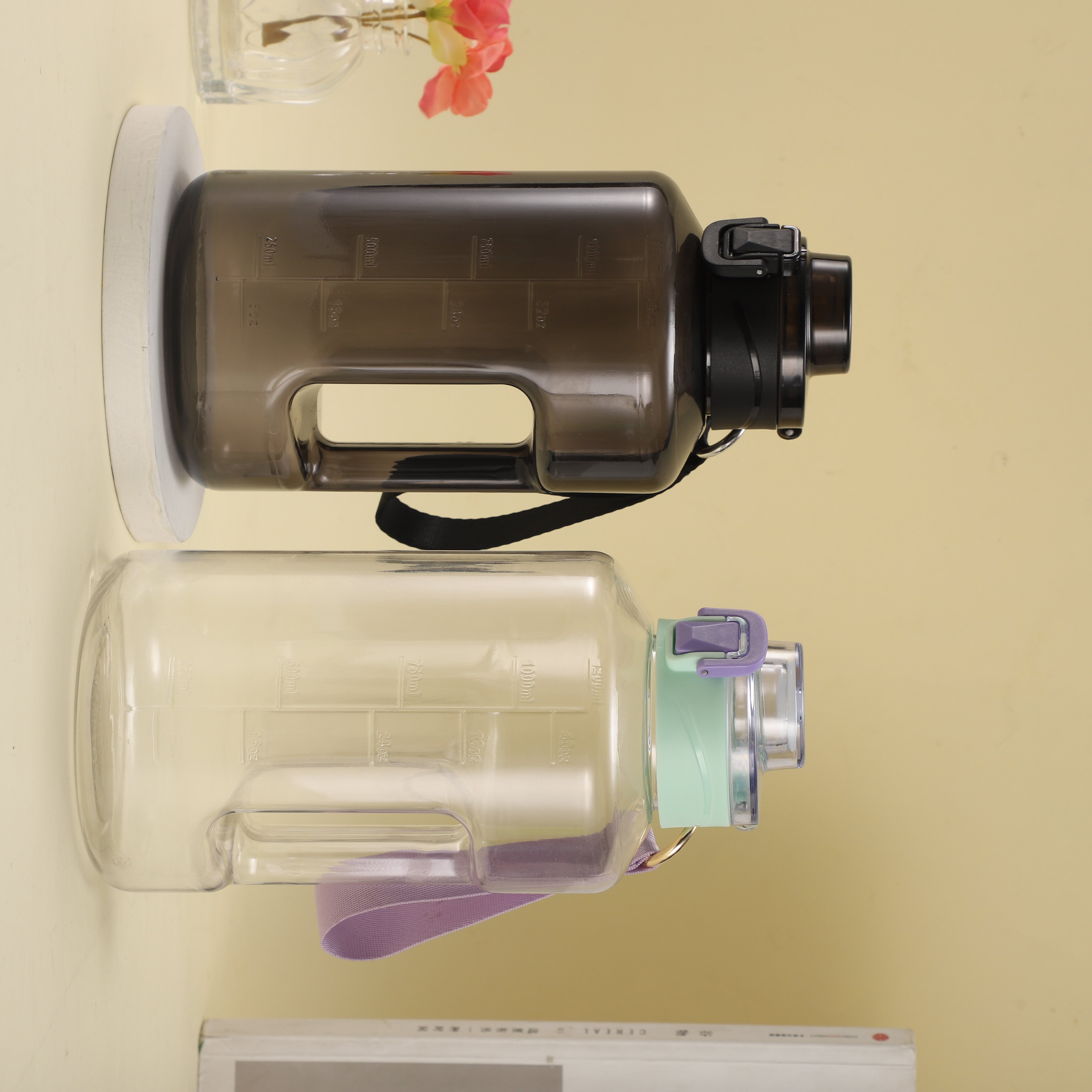 1200ml Man Strong Gym Water Bottle Protein Shaker Holder Custom Logo Big Water Bottle For Gym
