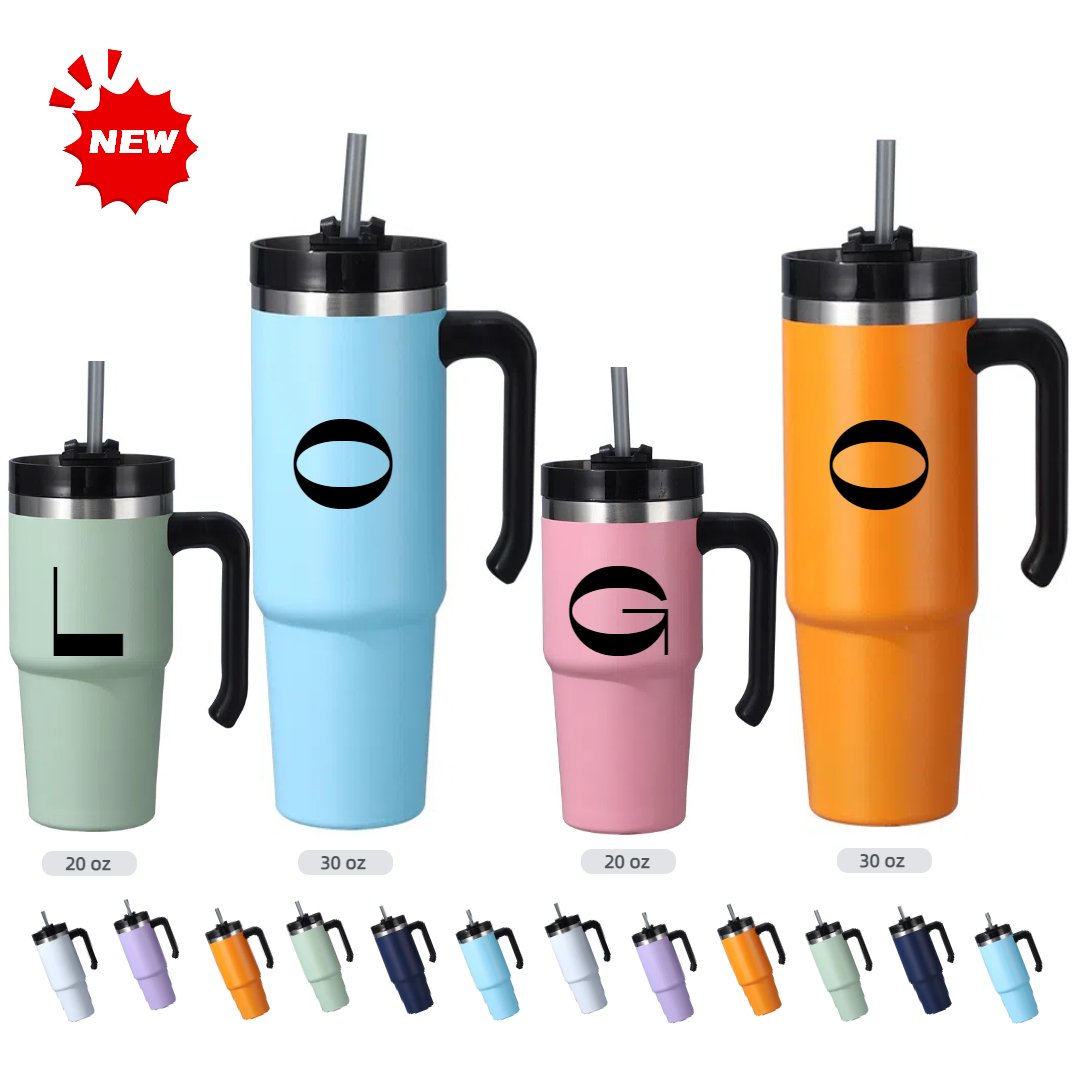custom 30oz metal cup insulated sport GYM water bottle stainless steel vacuum travel mug 20oz 30 oz tumbler with handle
