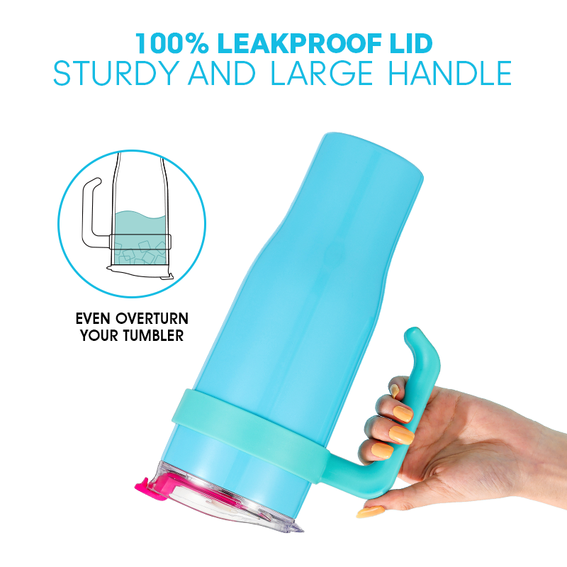 2024 ODM 40oz Tumbler with Handle and Straw 2 in 1 Lid Reusable Fashion Sport Gym Mugs Stainless Steel