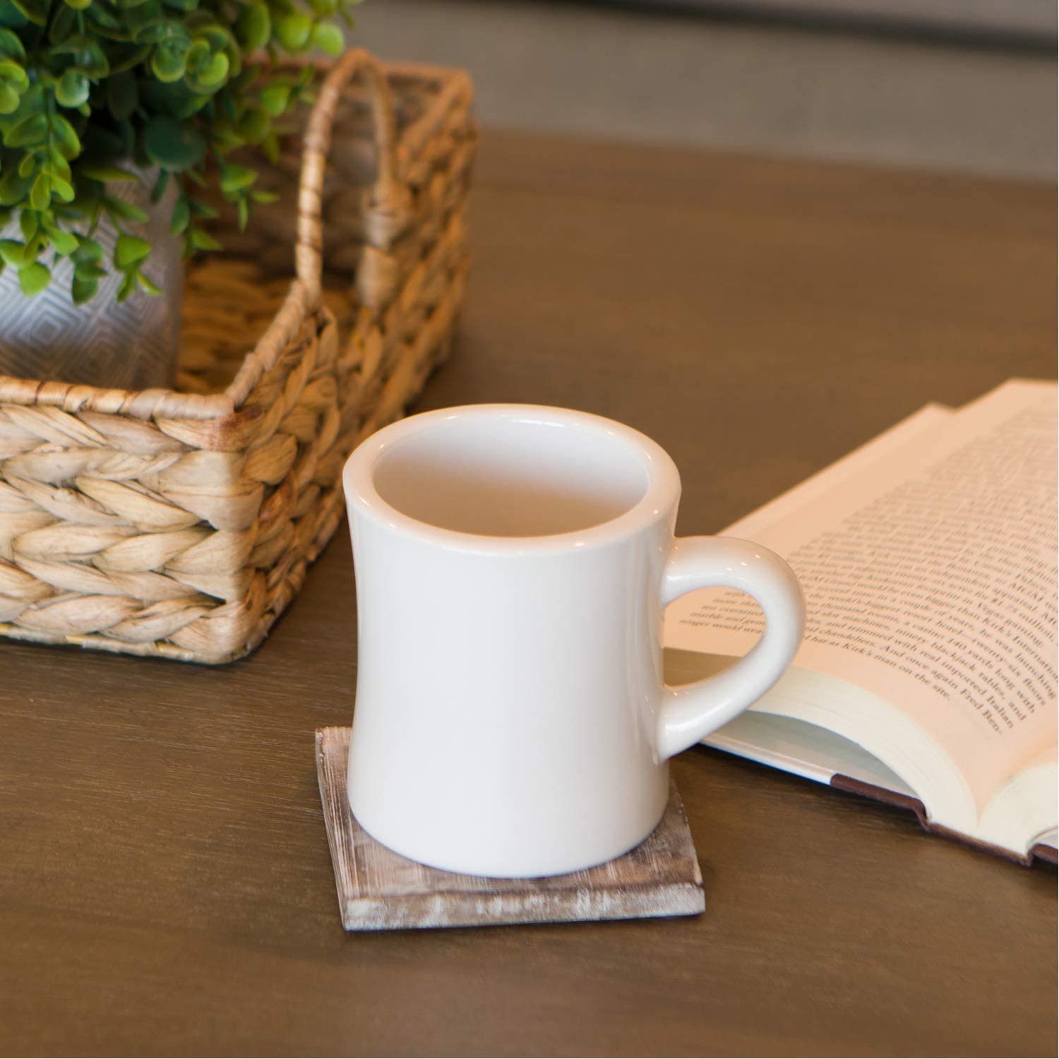 Cream White Thin Waist Ceramic Cup Restaurant Coffee shop Mug Customized in small batches