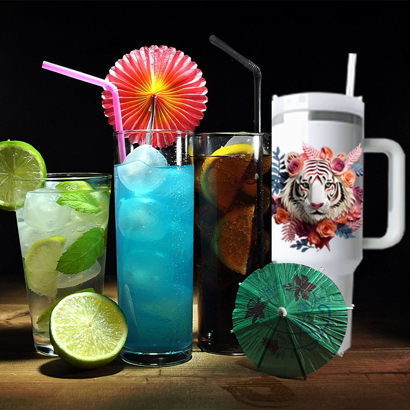 40oz H2.0 Stainless Steel Double Wall Vacuum Metal Cup Travel Coffee Mug White SublimationTumbler with Handle
