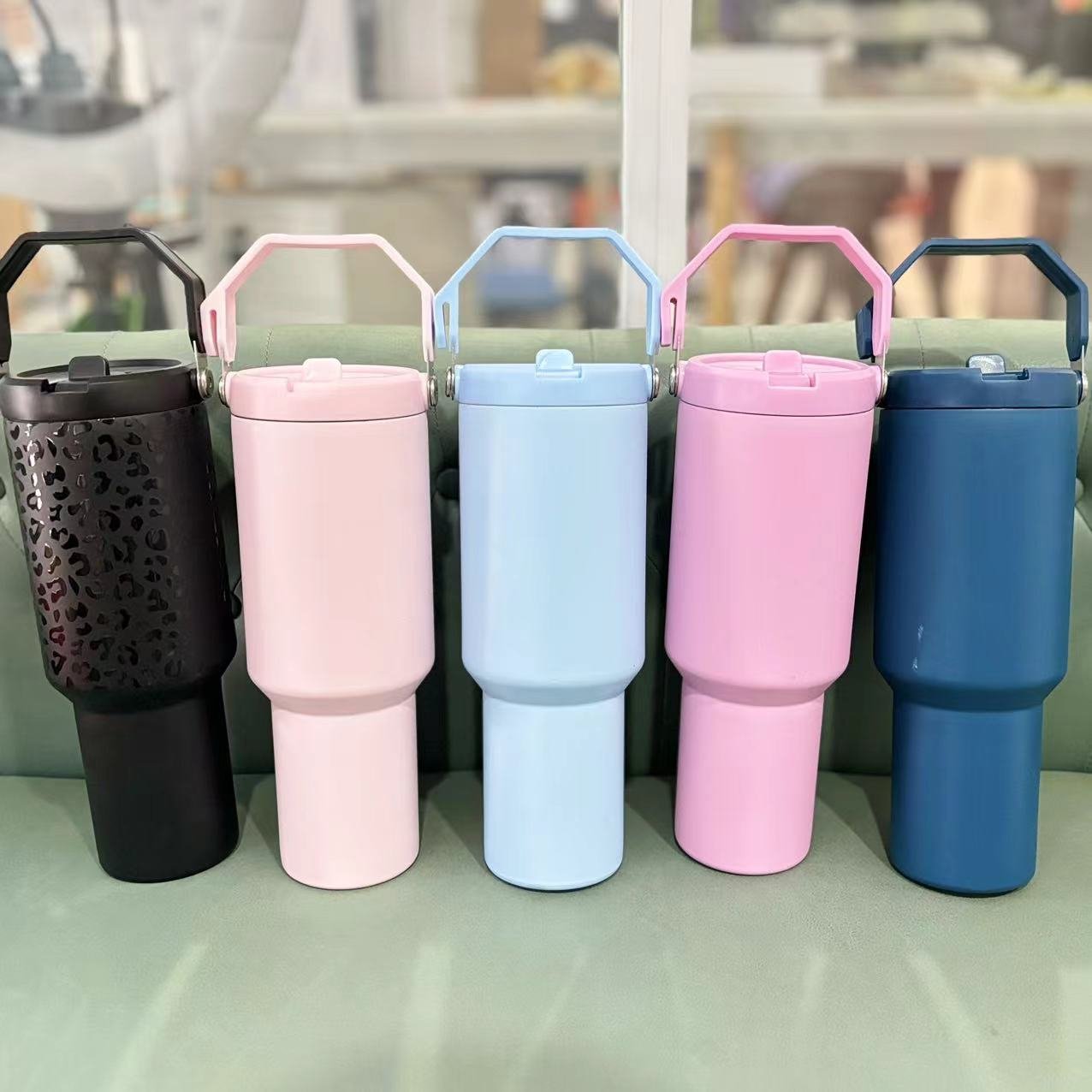 2024 New Style Stainless steel Trek Tumbler Coffee Mug 16oz Double Wall 24oz Mug with Straws and Lid