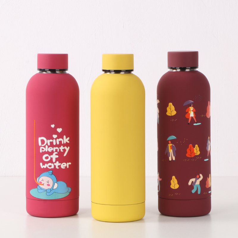 gym water thermos 500ml double wall glass thermos vacuum flask insulated custom water bottle logo thermal insulation bottle