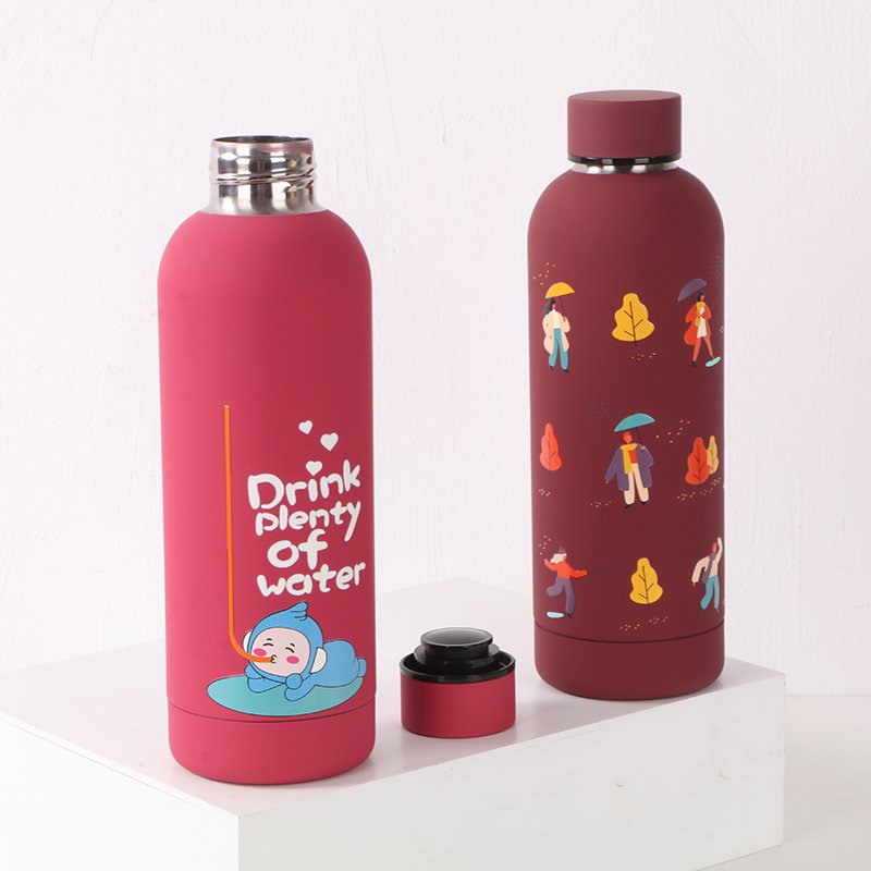 gym water thermos 500ml double wall glass thermos vacuum flask insulated custom water bottle logo thermal insulation bottle