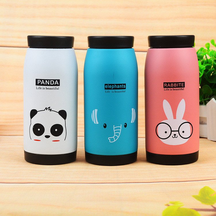 2023 New Novelty Cute Animal Panda Elephant Bunny Vacuum Insulated Stainless Steel Water Bottle Kids