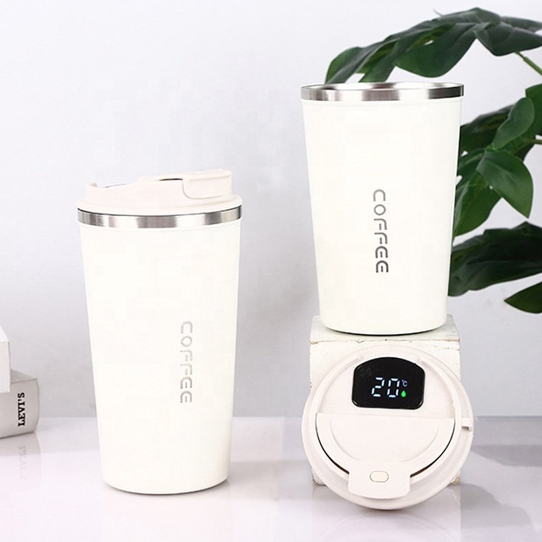 Wholesale 380Ml 510Ml Stainless Steel Coffee Mug Smart Temperature Display Double Wall Travel Office Coffee Vacuum Cup With Lid