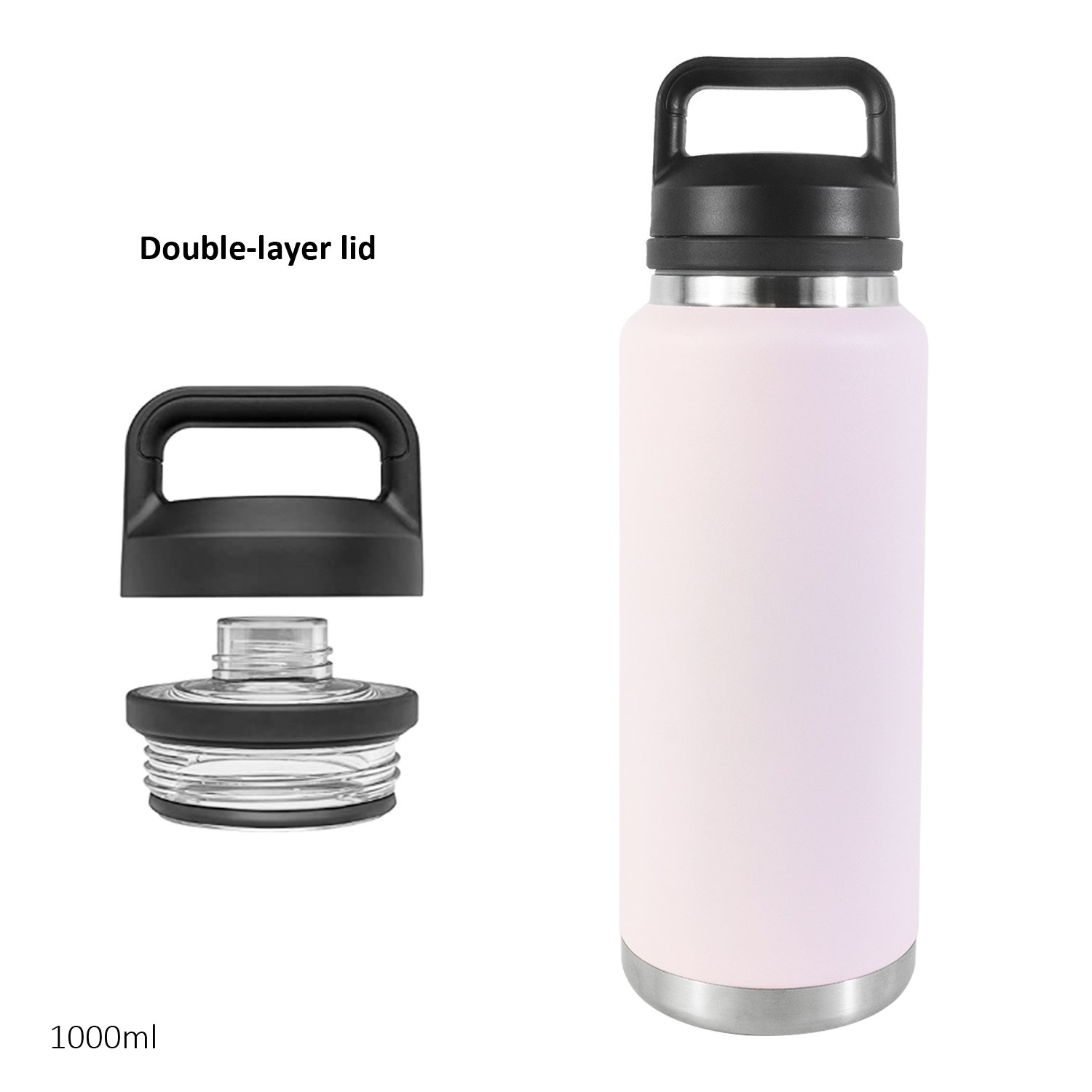 12-32OZ Reusable Drink Sports Flask Water Bottles Double Wall Insulated Stainless Steel Water Bottle With Chug Lid