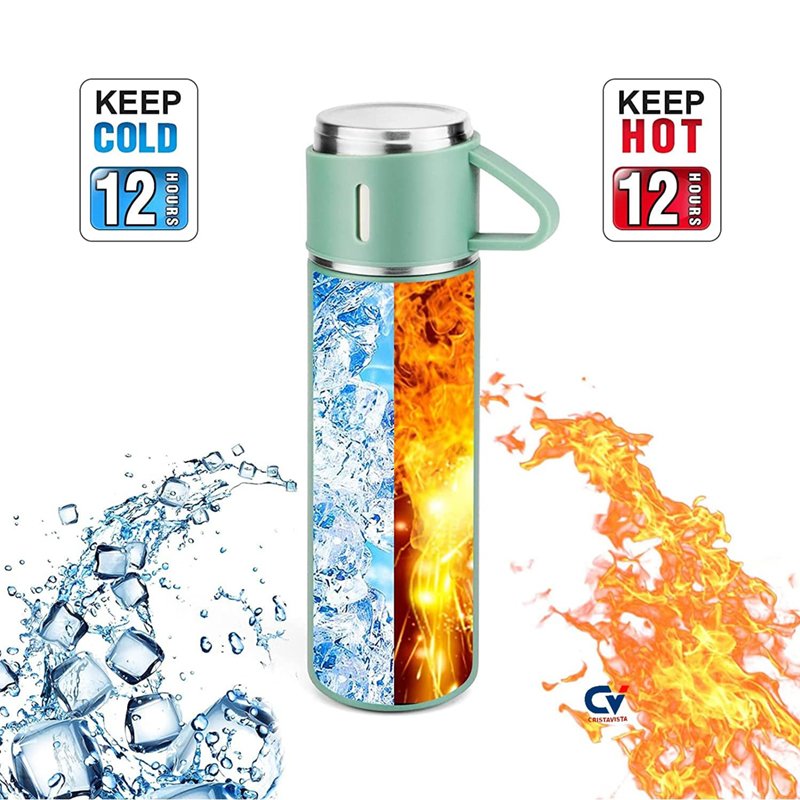 Gift Box 3pcs Outdoor Travel Coffee Tea Drinkware Stainless Steel Insulated Water Bottle Cup Vacuum Flask Set For Christmas Gift