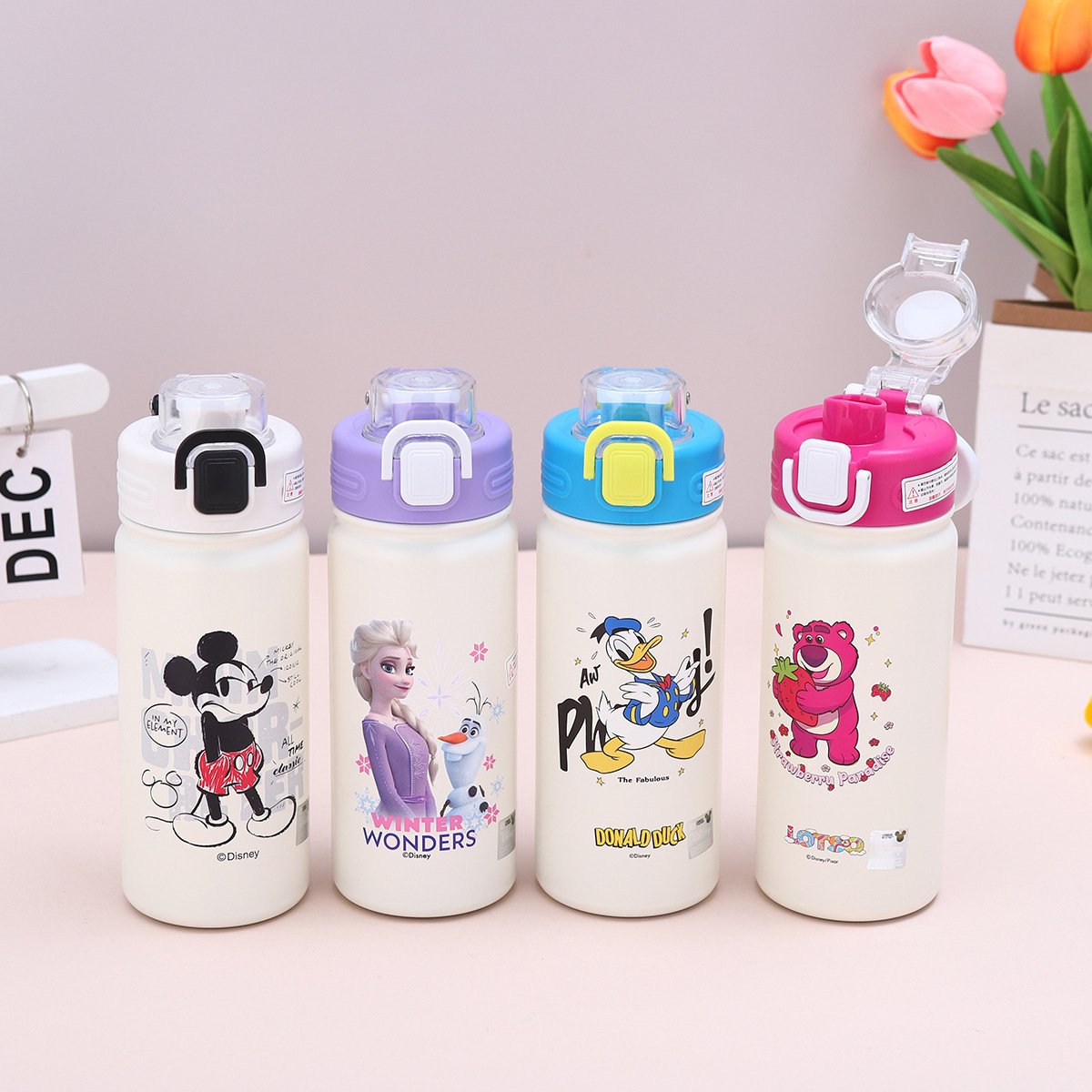 MAIMA Portable Cute 316 Stainless Steel Children's Insulated Bottle Student Straw Pop-up Water Bottle