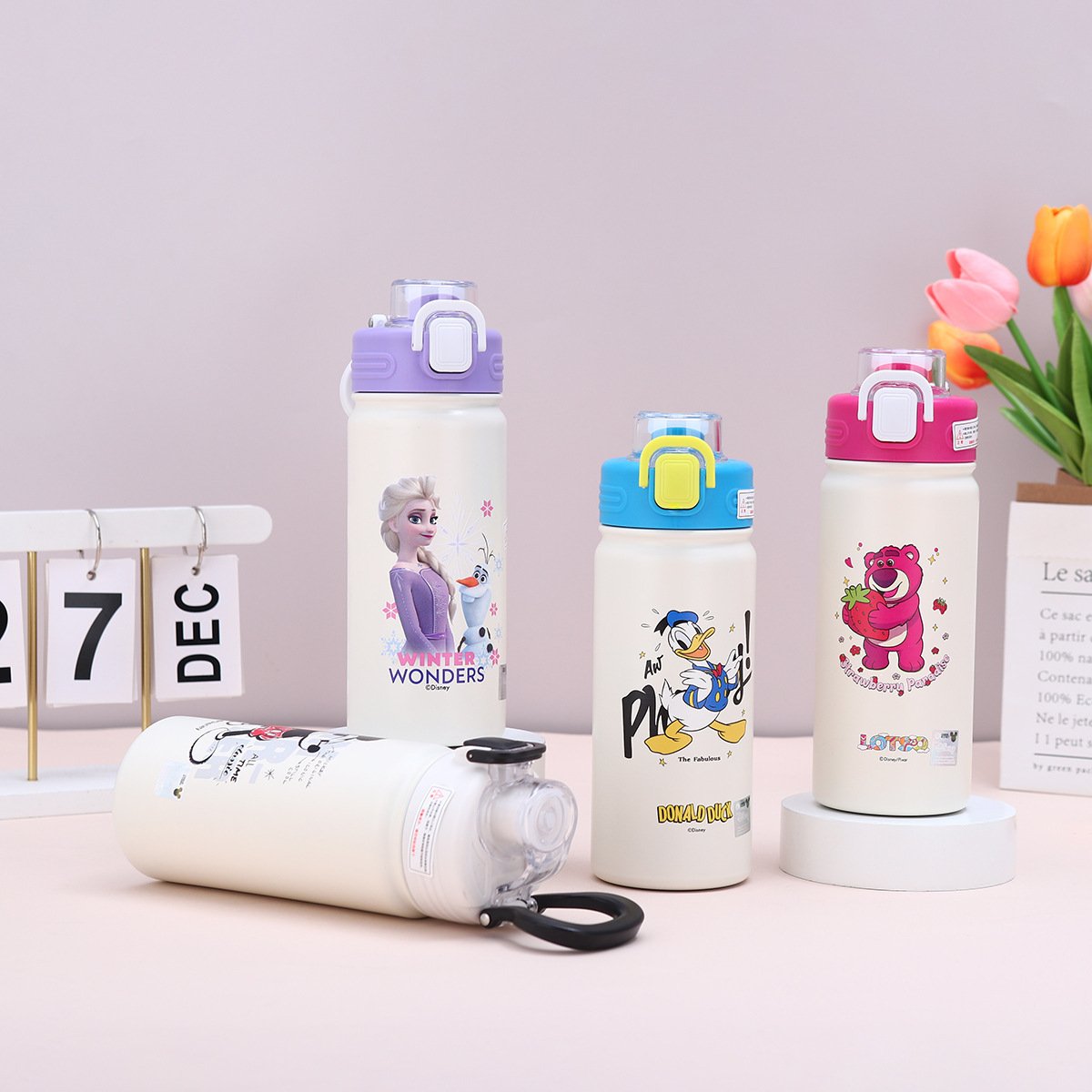 MAIMA Portable Cute 316 Stainless Steel Children's Insulated Bottle Student Straw Pop-up Water Bottle