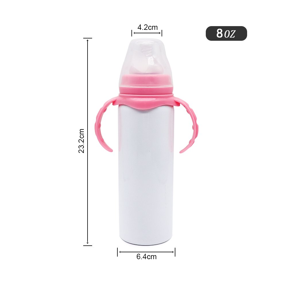 Hot selling 8oz Stainless steel Sublimation sippy cup Sipper Baby Bottle blank With Handle For Kids
