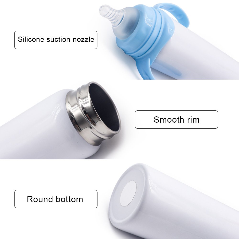 Hot selling 8oz Stainless steel Sublimation sippy cup Sipper Baby Bottle blank With Handle For Kids