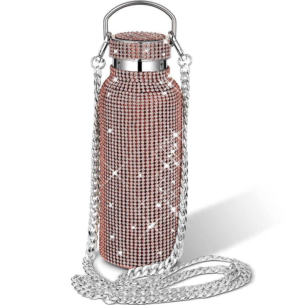 Luxury Portable bling stainless steel water bottle bling diamond vacuum flask