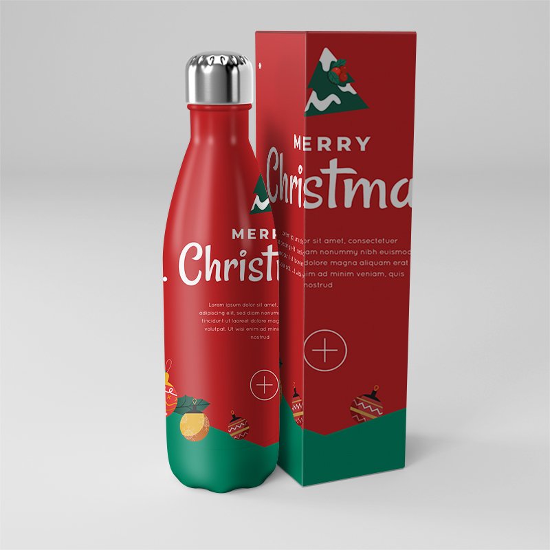 Ailingalaxy Christmas Hot Water Bottle 500ml 1000ml Bottle Christmas Stainless Steel Water Bottle Cola Shape Customized Logo