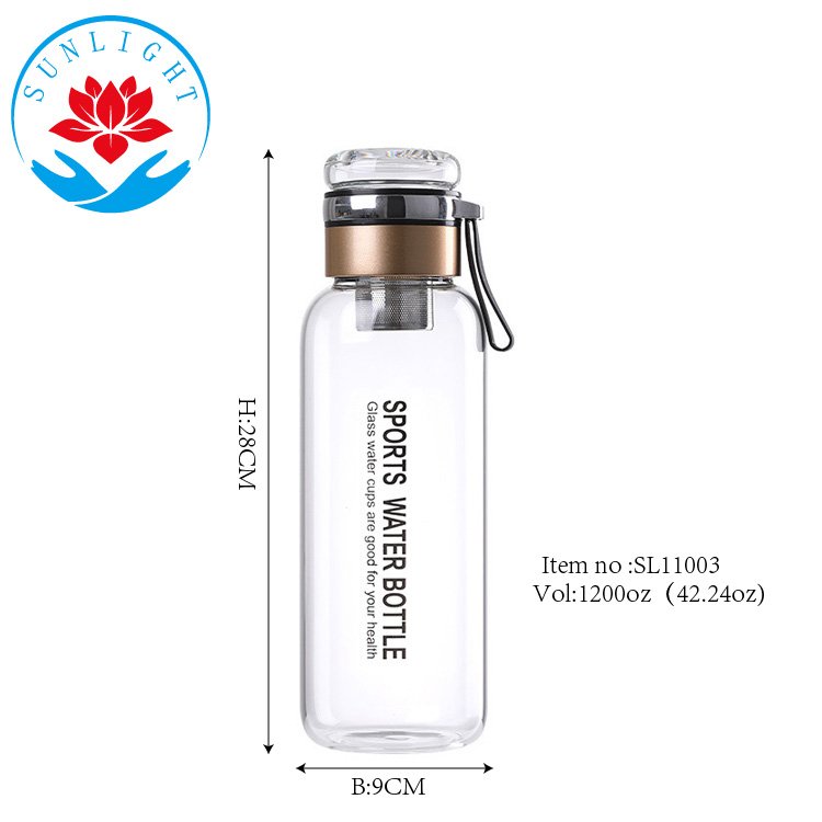 Factory Price 1.2L BPA Free Aesthetic Hot And Cold Drinking Juice Water Bottle Glass