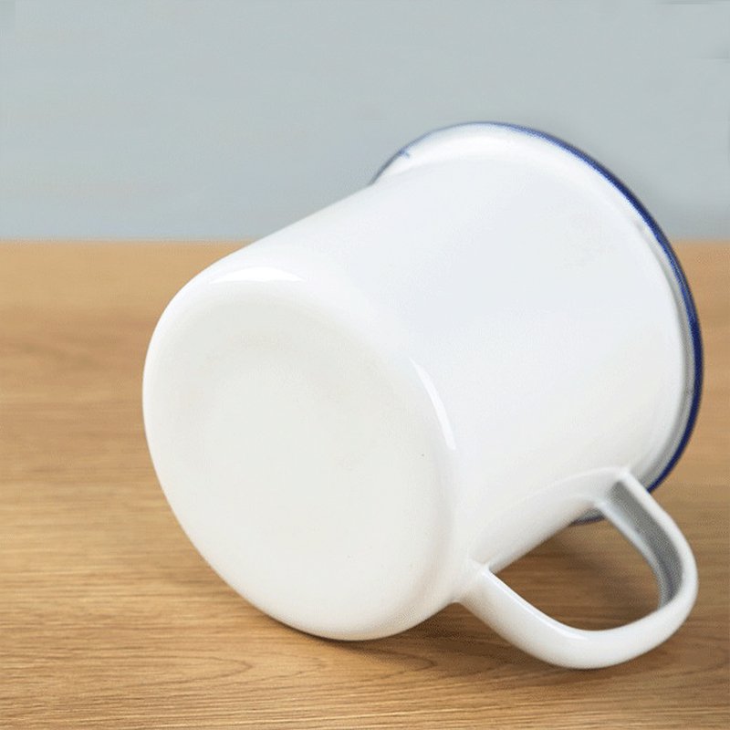 supplier blank white Metal Customized logo design reusable freezer unbreakable travel enamel Coffee mug for Sublimation Printing