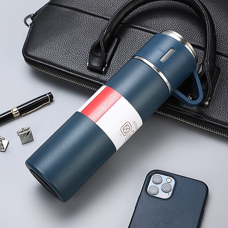 Christmas Gift 3pcs Outdoor Travel Coffee Tea thermos Vacuum flask stainless steel water bottle gift set with 2 cup