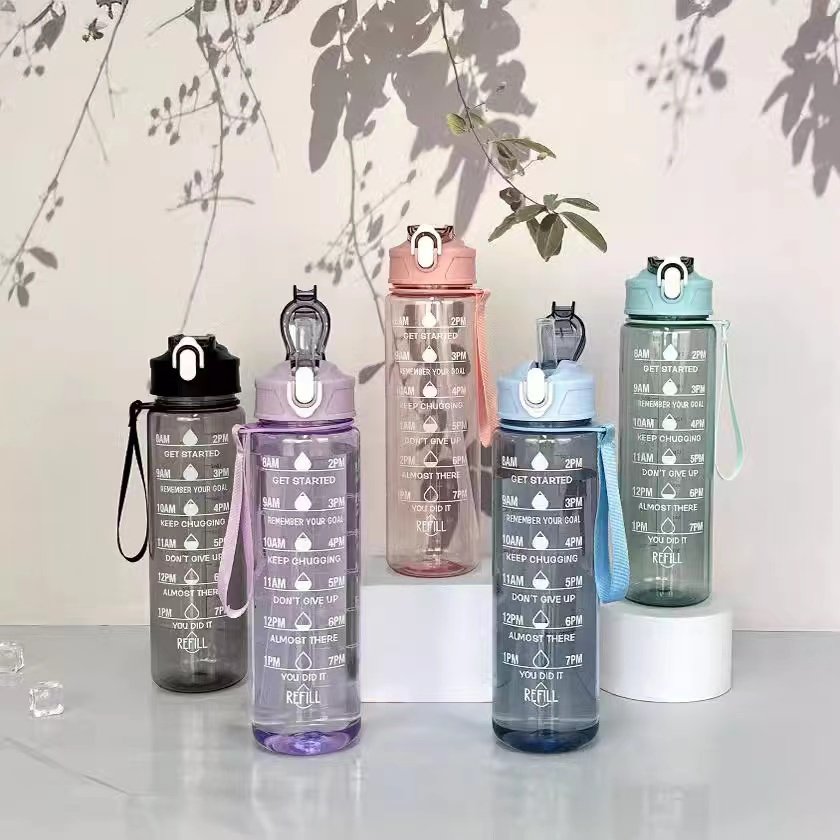 New Portable Transparent Plastic Water Bottle Fruit Leak-proof Outdoor Sport Travel Camping Bottle plastic Bottle for Juice
