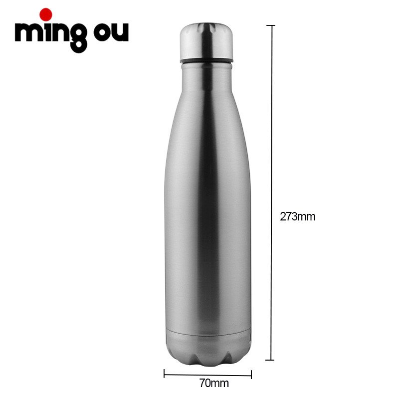 500ml BPA Free Insulated Stainless Cola Shape No Plastic Sublimation Water Bottle 17oz