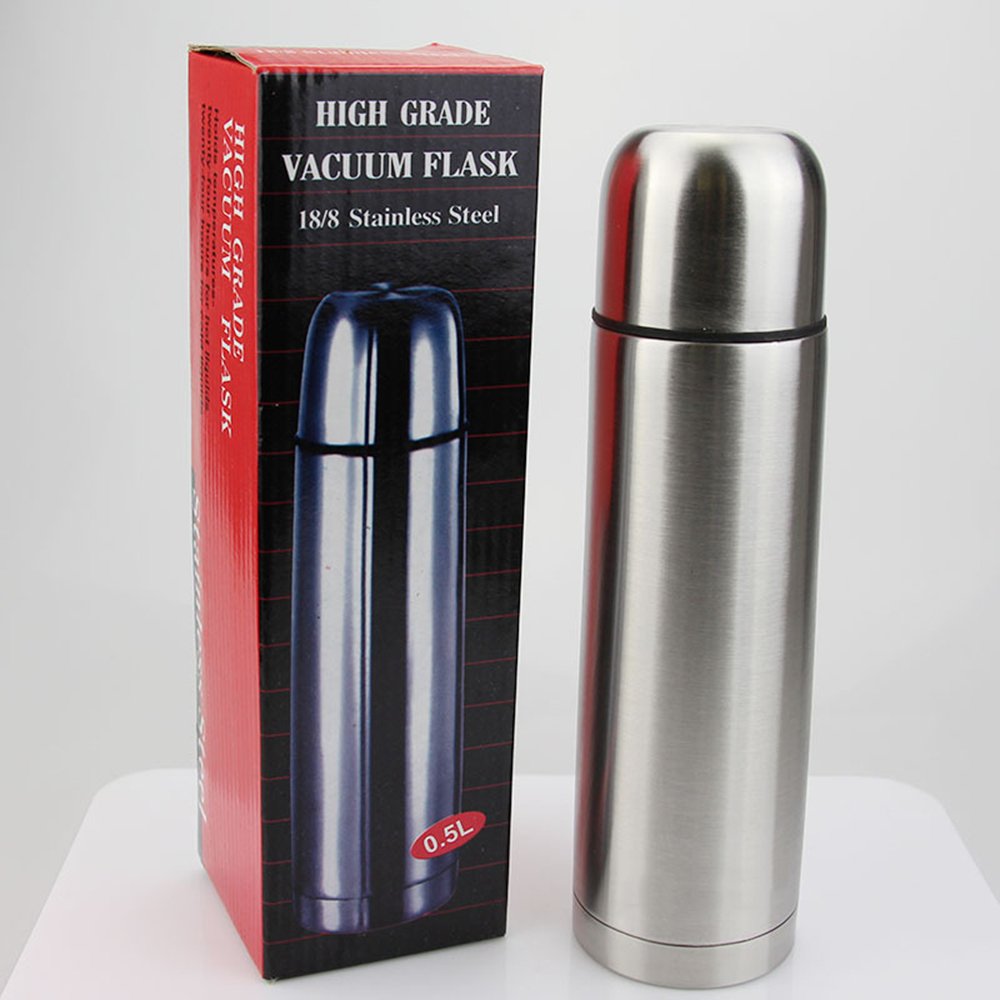 Wholesale Vacuum Bullet Shaped 350/500/750/1000ml Stainless Steel Vacuum Flask Water Bottle Classical Cup Thermos bottle